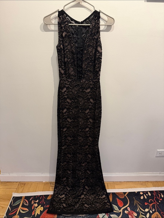 Windsor Dresses & Skirts - Windsor Black Lace Maxi Dress with Nude Lining — Size S